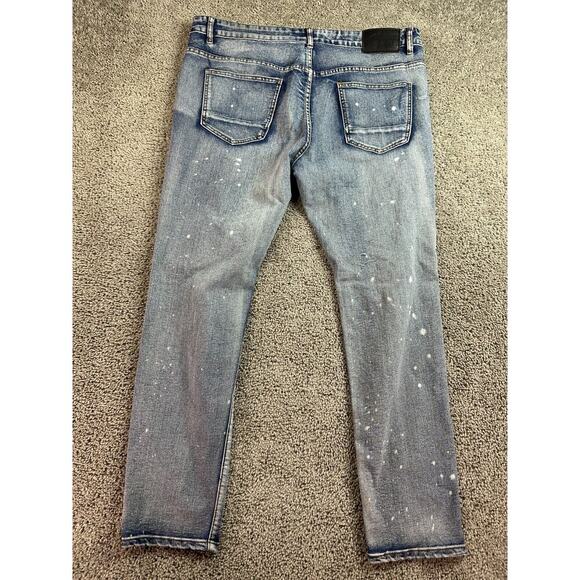 Waimea Jeans Mens 38 Blue Gray Skinny Fit Distressed Denim Splatter 38x30* - Picture 10 of 12